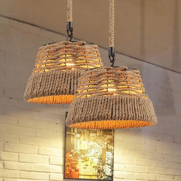 Colgante Cónico Metal y Cuerda