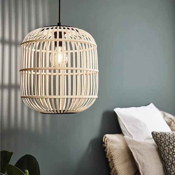 Colgante Varillas Madera Tipo Mimbre