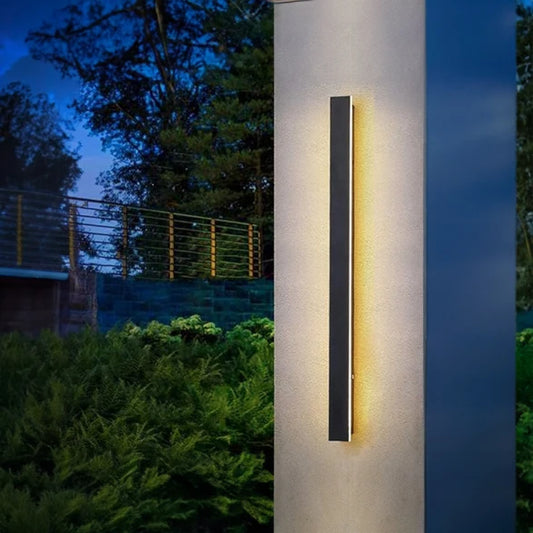Aplique Pared Rect. Negro Luz Indirecta 30W 1m