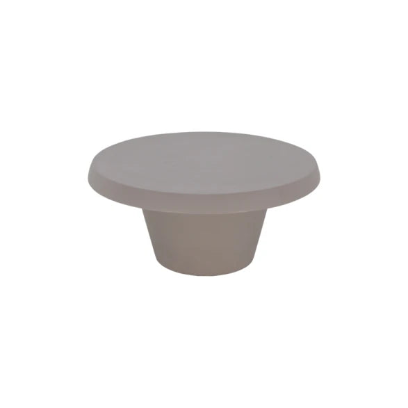 Mesa Redonda Símil Cemento "Salut" – Pie Cónico