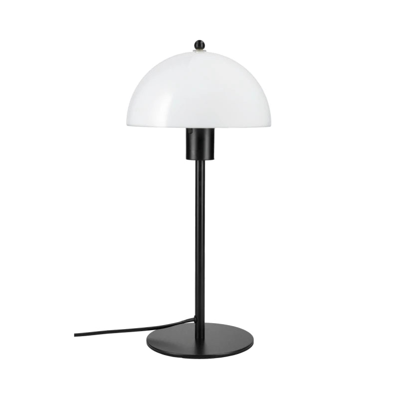 Lámpara de Mesa Mushroom – Negro con Pantalla Opal