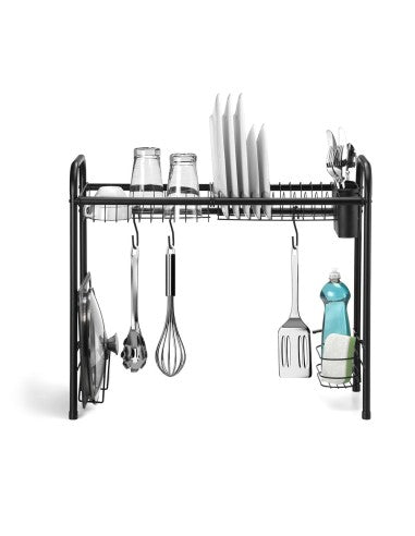 Escurridor de platos para mesada negro 86x29x54 cm