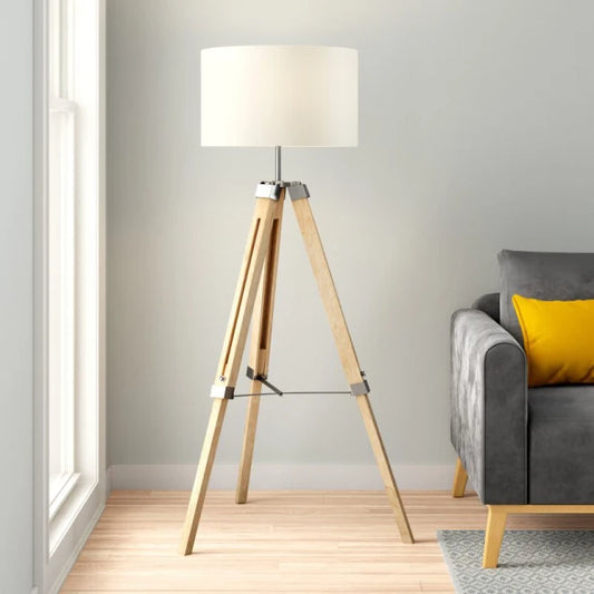 Portátil Pie Trípode Madera Pant. Beige