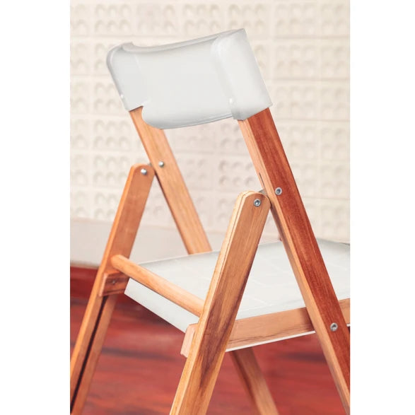 SILLA PLEGABLE "POTENZA" BLANCA MIXTA