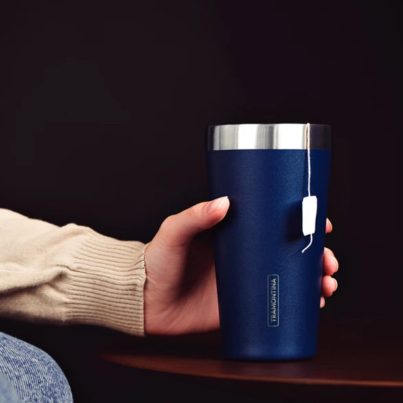 VASO TERMICO AZUL 420ML. "EXATA"