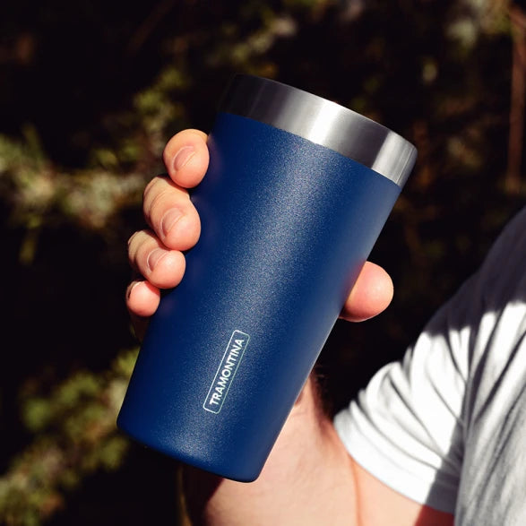 VASO TERMICO AZUL 420ML. "EXATA"