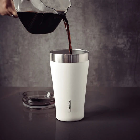 VASO TERMICO BLANCO CON TAPA 550ML. "EXATA"