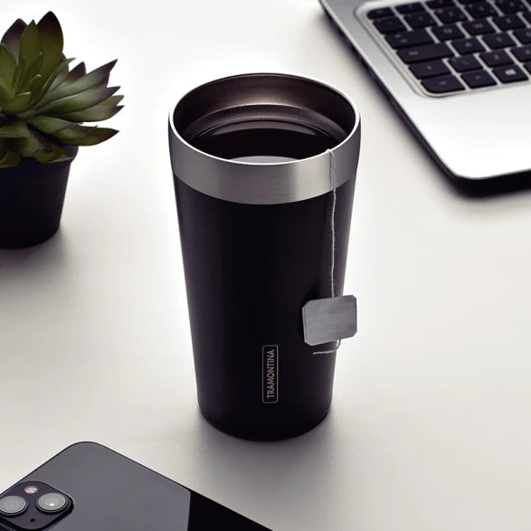 VASO TERMICO NEGRO 420ML. "EXATA"