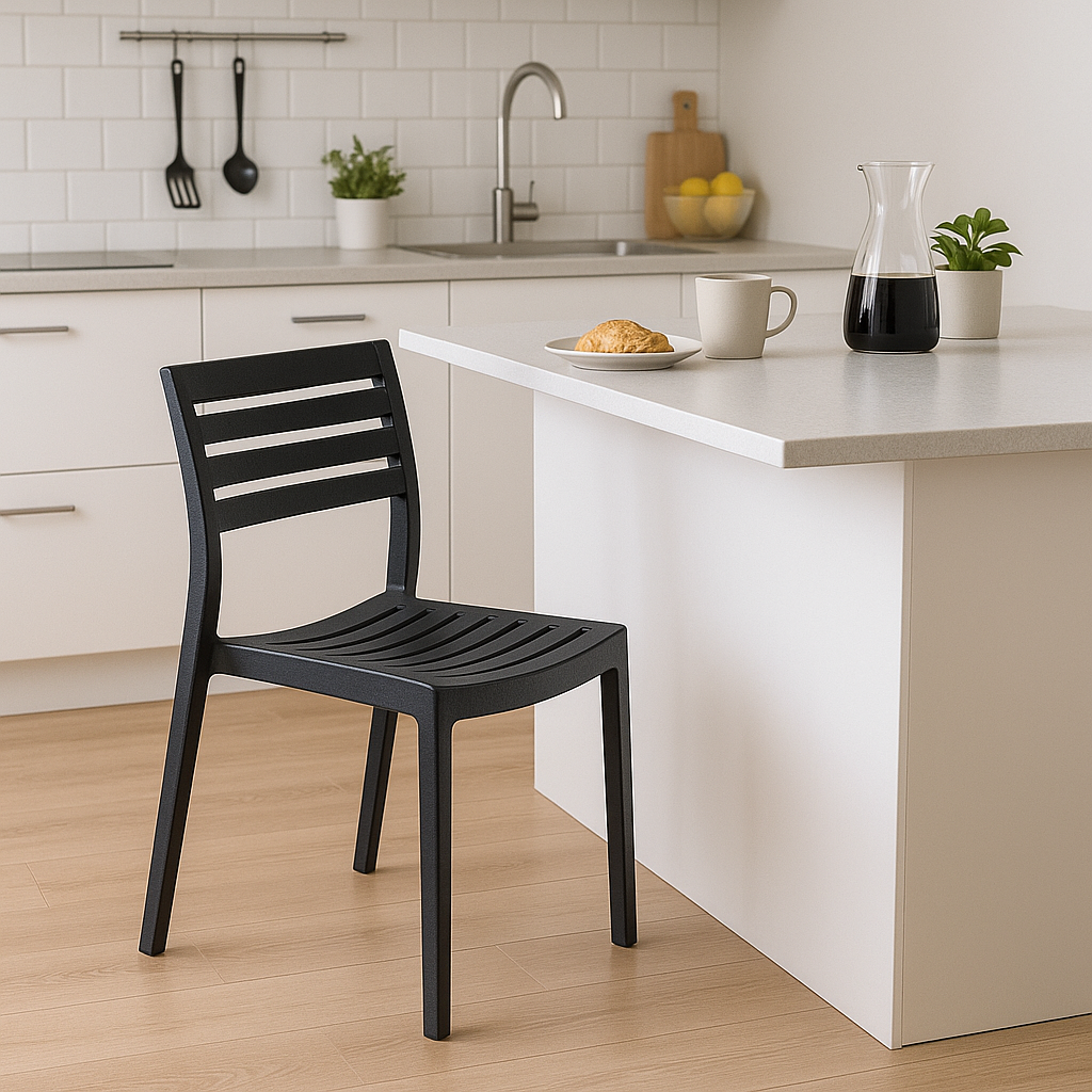 SILLA DALLAS polipropileno gris 58×46×84cm