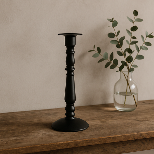CANDELABRO METAL NEGRO 29 CMS