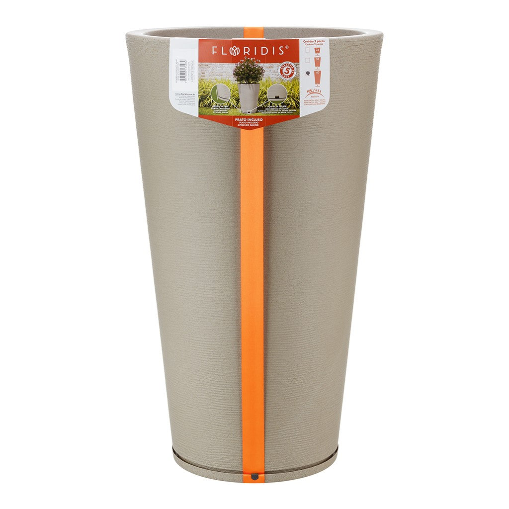 MACETA 40X80CM GENEBRA GRAPHITO EFECTO PIEDRA BEIGE