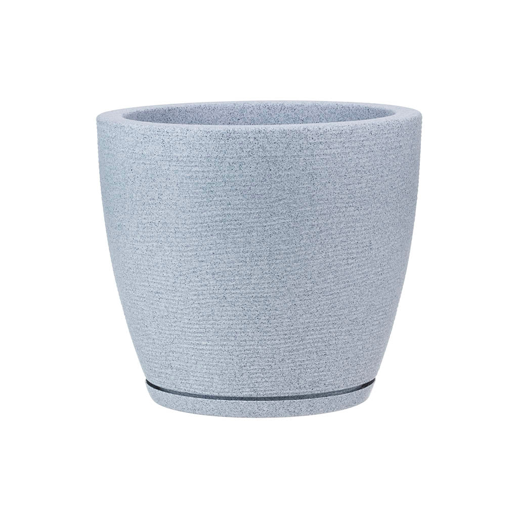 MACETA 27X28CM AMSTERDA GRAPHITO EFECTO PIEDRA GRIS