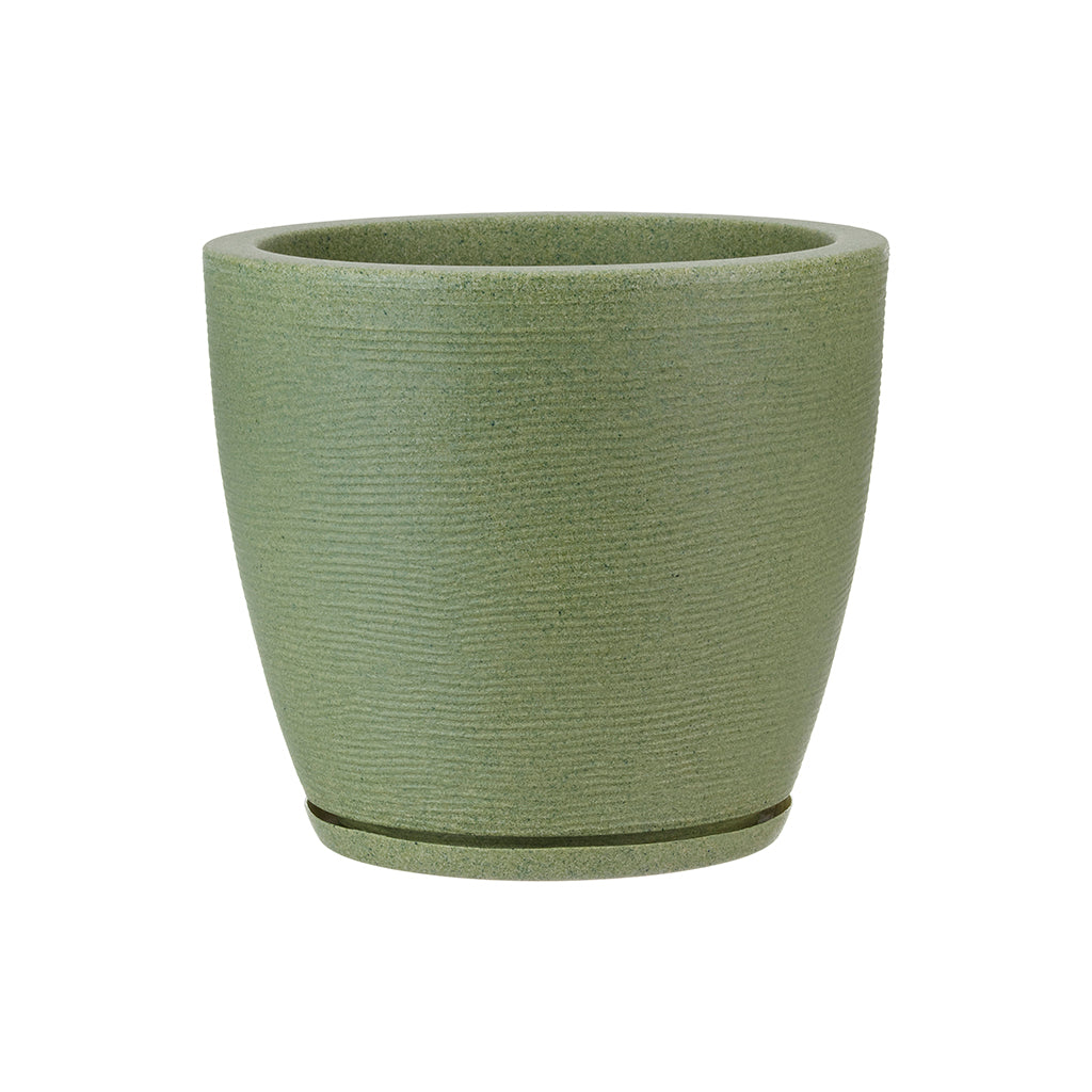 MACETA 27X28CM AMSTERDA GRAPHITO EFECTO PIEDRA VERDE
