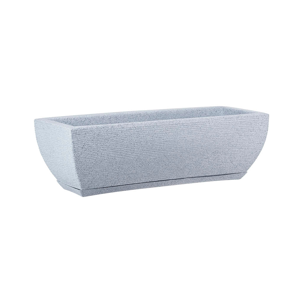 MACETA 48X16CM AMSTERDA GRAPHITO EFECTO PIEDRA GRIS