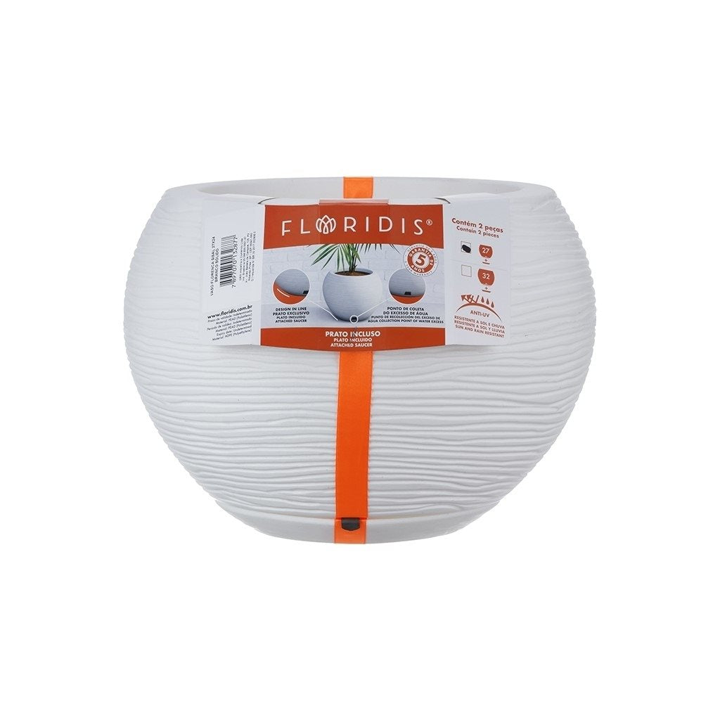 MACETA 27X24CM FLORENCA SISAL BLANCA