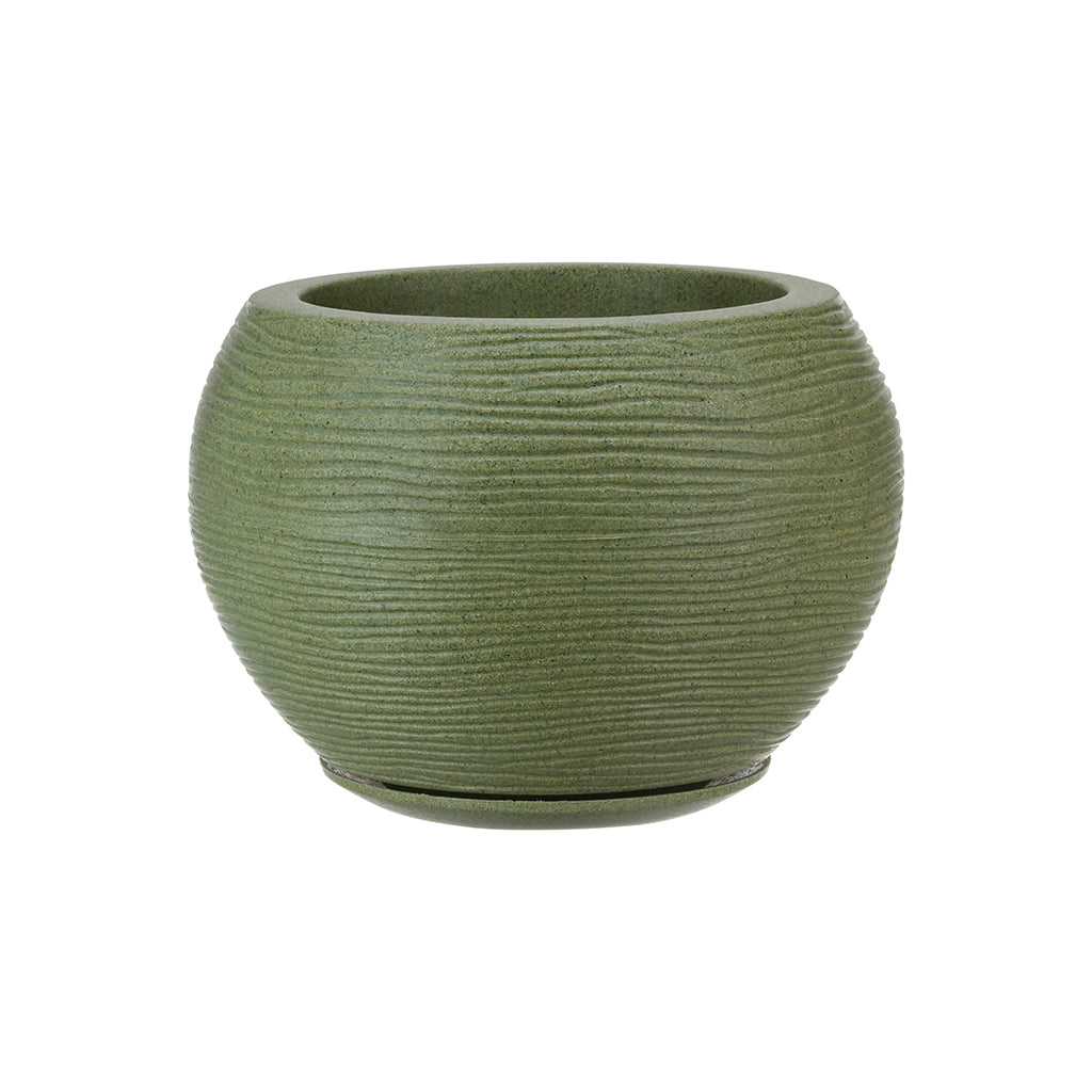 MACETA 27X24CM FLORENCA SISAL EFECTO PIEDRA VERDE