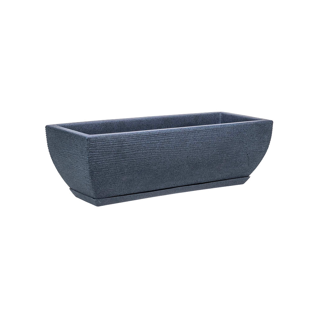 MACETA 48X16CM AMSTERDA GRAPHITO EFEC.PIEDRA GRIS OSCURO