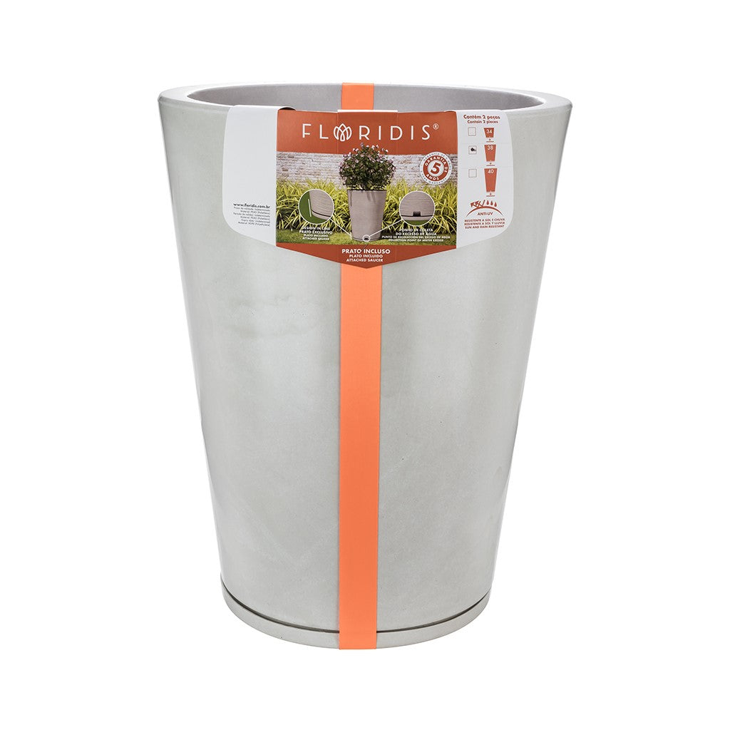 MACETA 38X57CM GENEBRA MARMORATO BLANCA