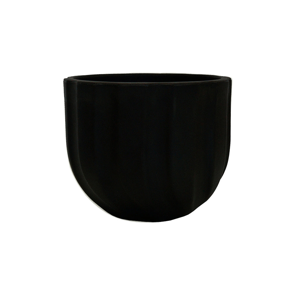 MACETA 15X15CM SPELLO ONDULATO NEGRA