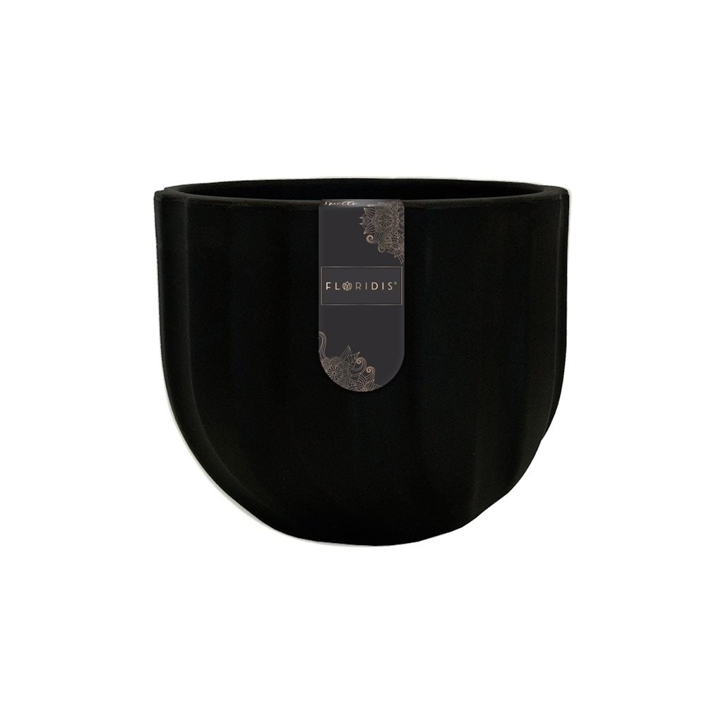 MACETA 15X15CM SPELLO ONDULATO NEGRA