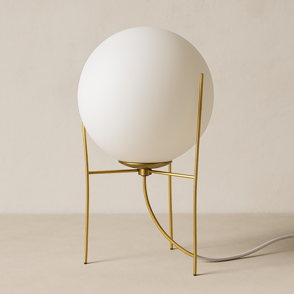 Lámpara de Mesa Pireo – Blanco & Dorado