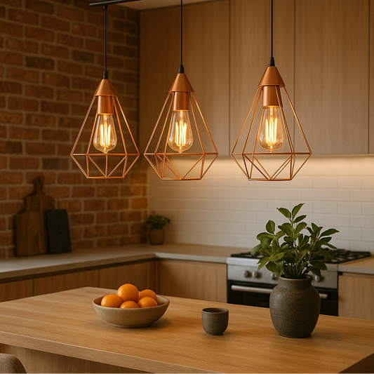 Colgante Varal Triple Reja Cobre