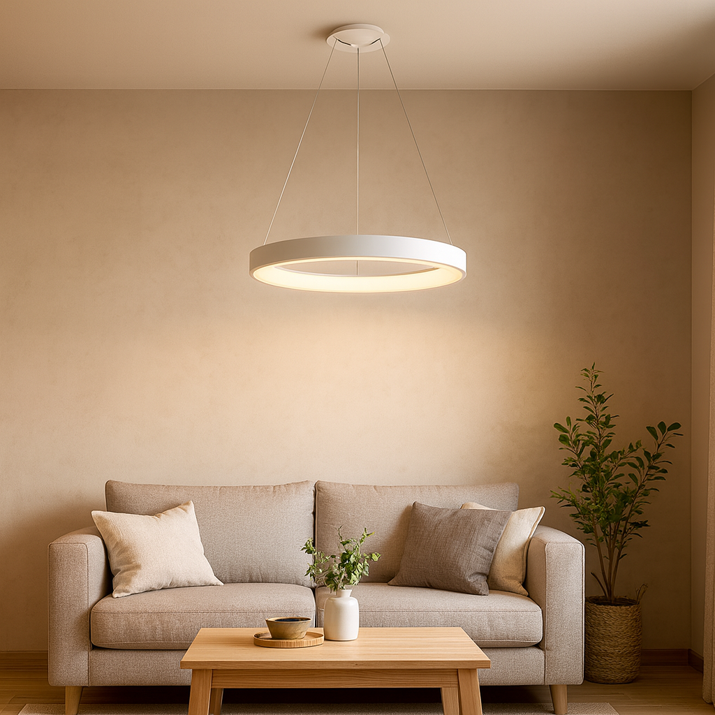 COLGANTE LED PRESTON Ø60CM DIMERIZABLE - BLANCO