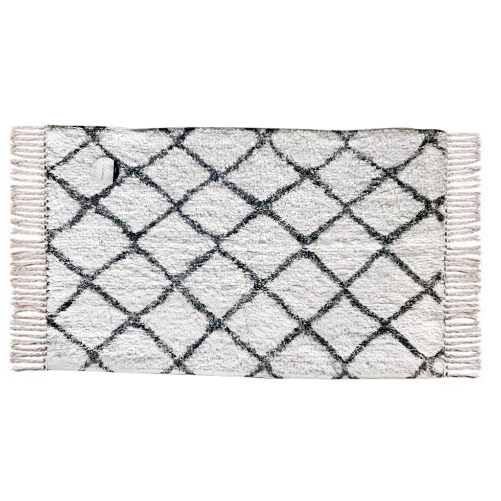 ALFOMBRA 50x80CM ONDAS BLANCO Y NEGRO