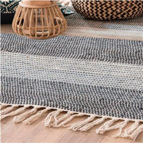 ALFOMBRA C/FLECOS 170x250CM AZUL/GRIS