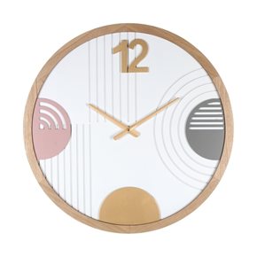 RELOJ DE PARED MDF 60X60X4 CM CIRCULOS Y LINEAS