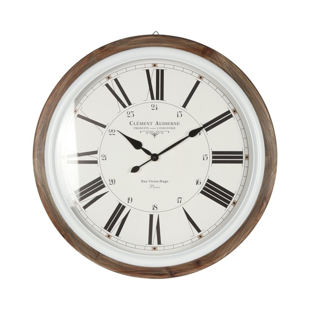 RELOJ DE PARED MADERA 68X68X7 CM CENTRO BLANCO