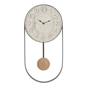 RELOJ DE PARED HIERRO D29.5X60X5CM CON PÉNDULO