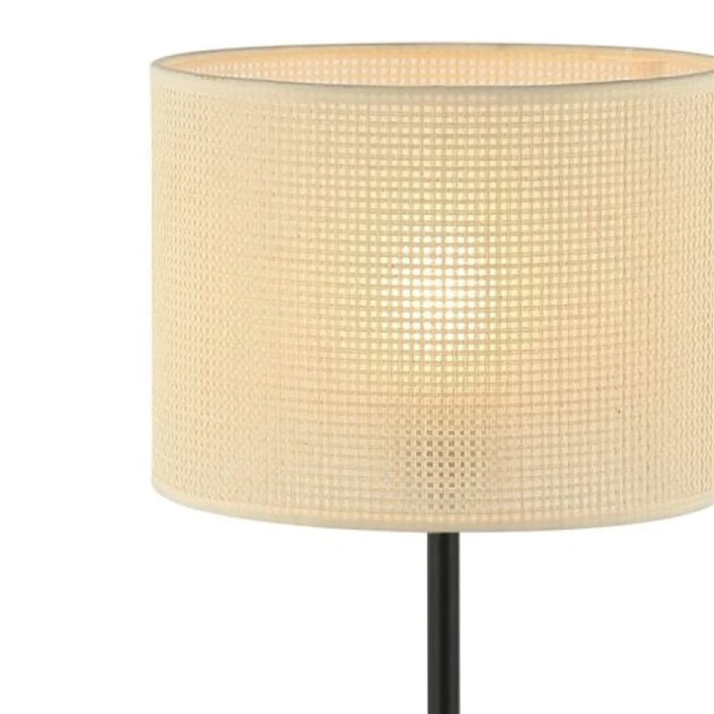 LAMPARA DE MESA D25x45CM TEJIDO/METAL BEIGE/NEGRO
