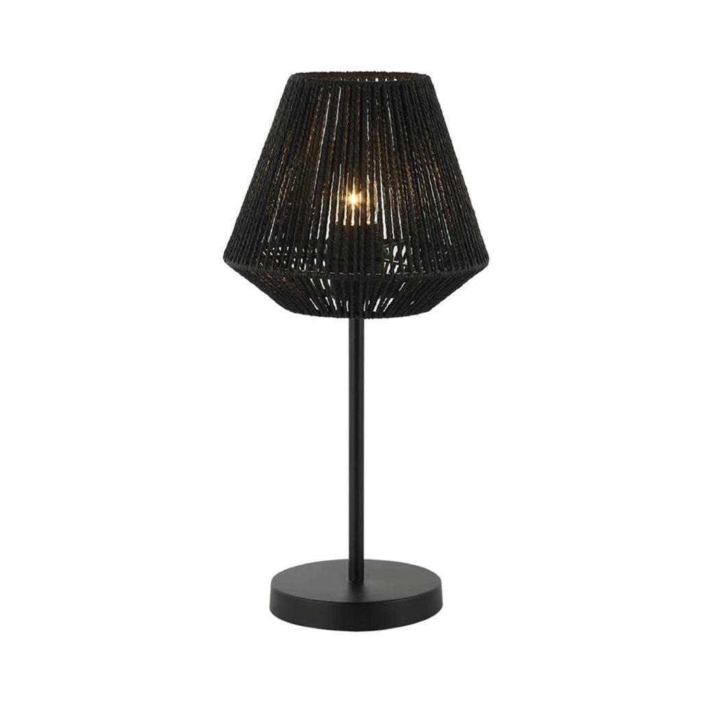 LAMPARA DE MESA D23x47CM TEJIDO/METAL NEGRO