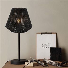 LAMPARA DE MESA D23x47CM TEJIDO/METAL NEGRO