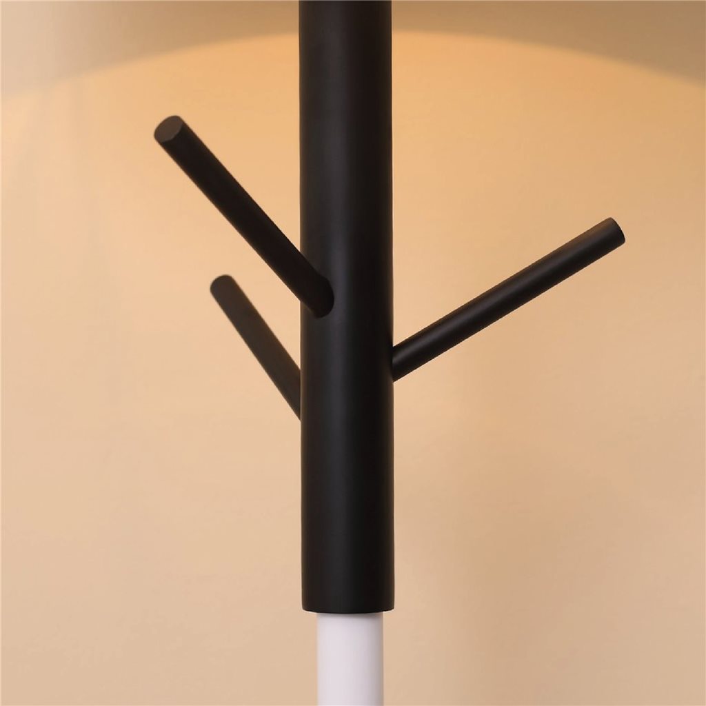 LAMPARA DE PIE D38x160CM TELA/METAL BLANCO CON PERCHERO