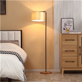 LAMPARA DE PIE 32x40x152CM SEDA/METAL DORADO/NEGRO