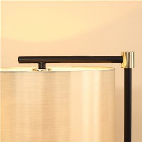 LAMPARA DE PIE 32x40x152CM SEDA/METAL DORADO/NEGRO