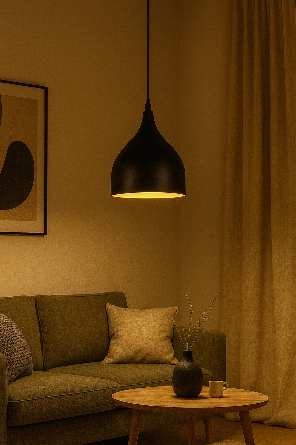 Lámpara Colgante Estilo Industrial – Negra