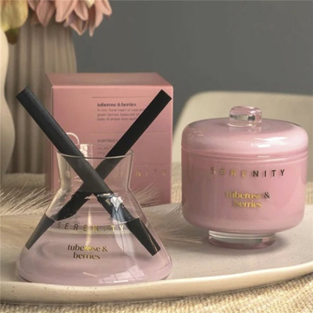 VELA AROMATIVA 230G TUBEROSE & BERRIES ROSA