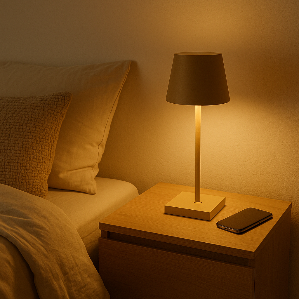 LAMPARA DE MESA ROGER RECARGABLE DIMM - SAND