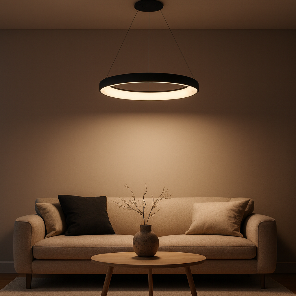 COLGANTE LED PRESTON Ø60CM DIMERIZABLE - NEGRO