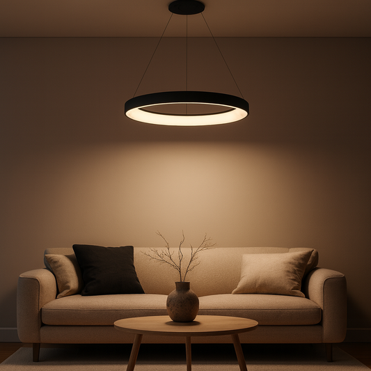 COLGANTE LED PRESTON Ø60CM DIMERIZABLE - NEGRO