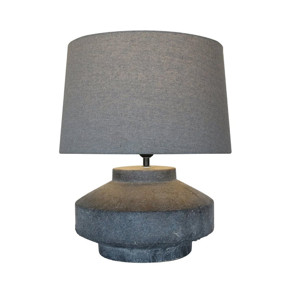 LAMPARA DE MESA TERRACOTA D40x48CM BASE GRIS/GRIS