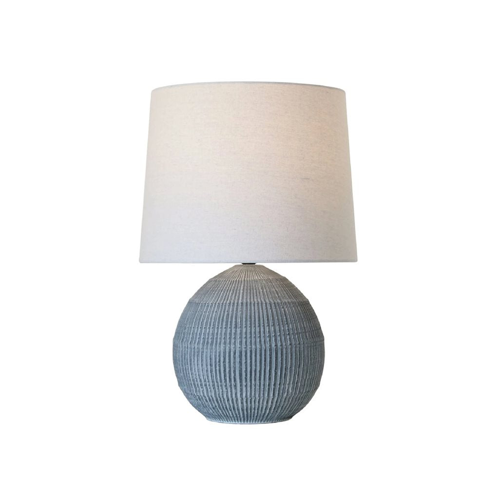 LAMPARA DE MESA CERAMICA D34x51CM LINEAS AZUL