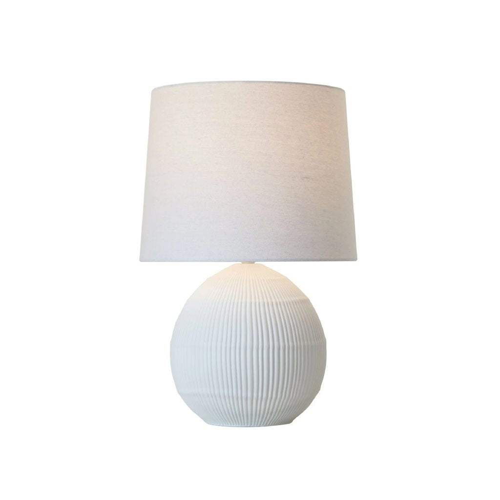 LAMPARA DE MESA CERAMICA D34x51CM LINEAS BLANCO