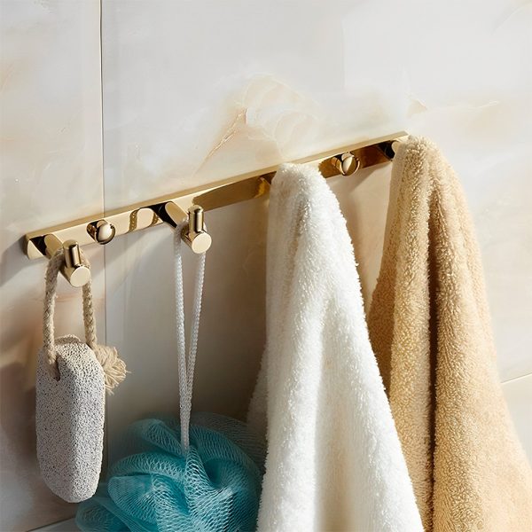 COLGADOR 4 GANCHOS METALICO DORADO LH-3401