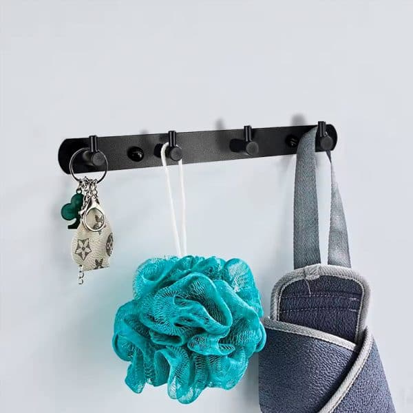 COLGADOR 4 GANCHOS METALICO NEGRO LH-3407