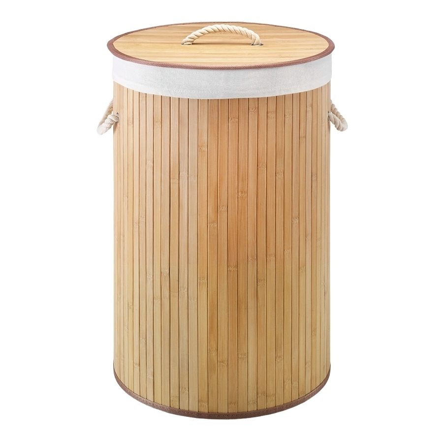 CESTO PLEGABLE RED D40X60CM C/TAPA,FUNDA BAMBÚ NAT