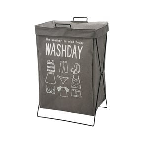 CESTO P/ROPA ARTICULADO 40X28X54CM TELA GRIS